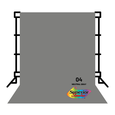 Superior Backdrop Seamless Paper 2.72x10 meters No.04 (Neutral Gray)