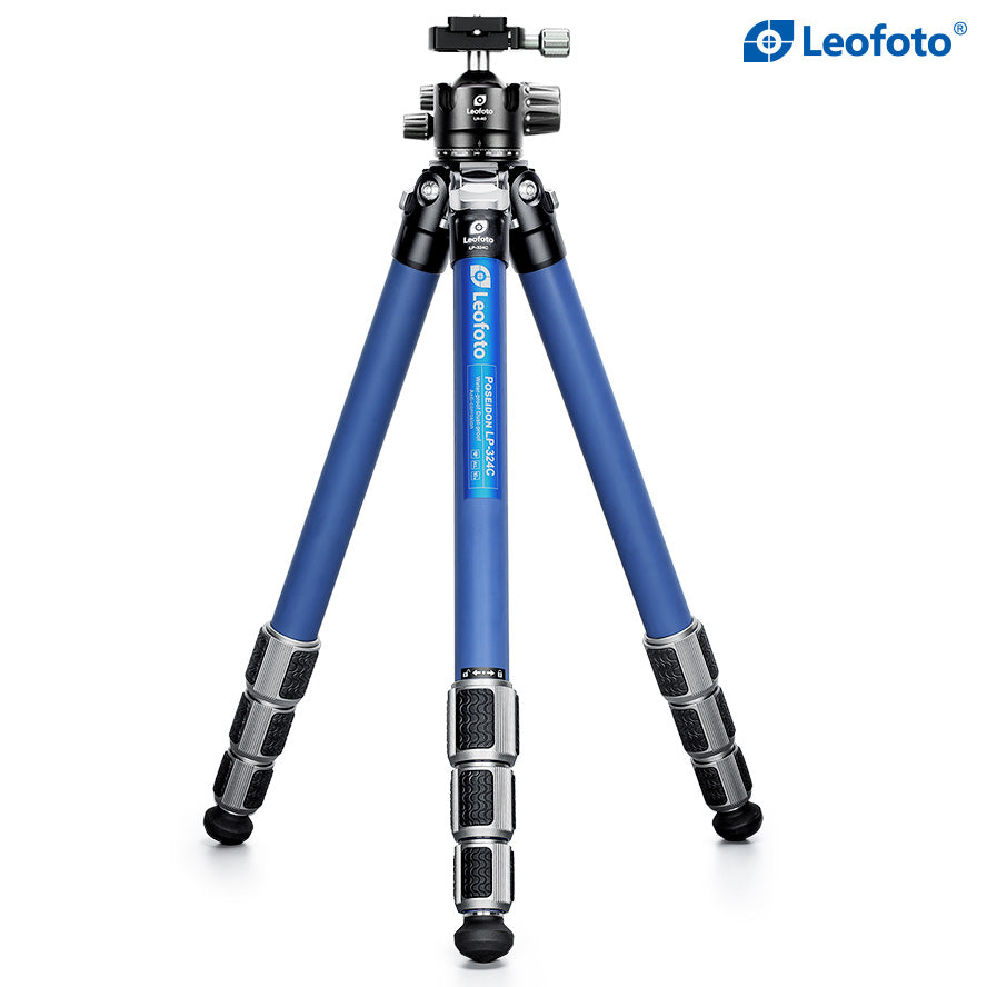 Leofoto LP-324C Poseidon Tripod with LH-40 Ball Head (Blue) | Anti-Corrosion with Titanium Foot Spike