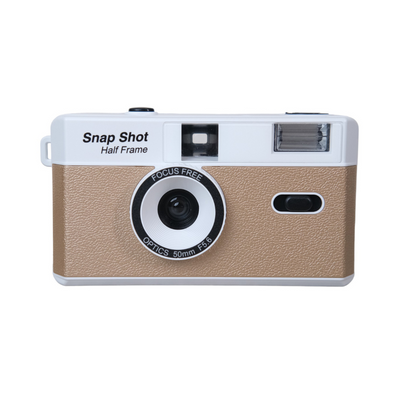 Snap Shot Half Frame Reusable Film Camera (Light Brown)