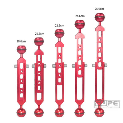 SUPE Adjustable 06 to 11 Inch Double Ball Arm (Red)